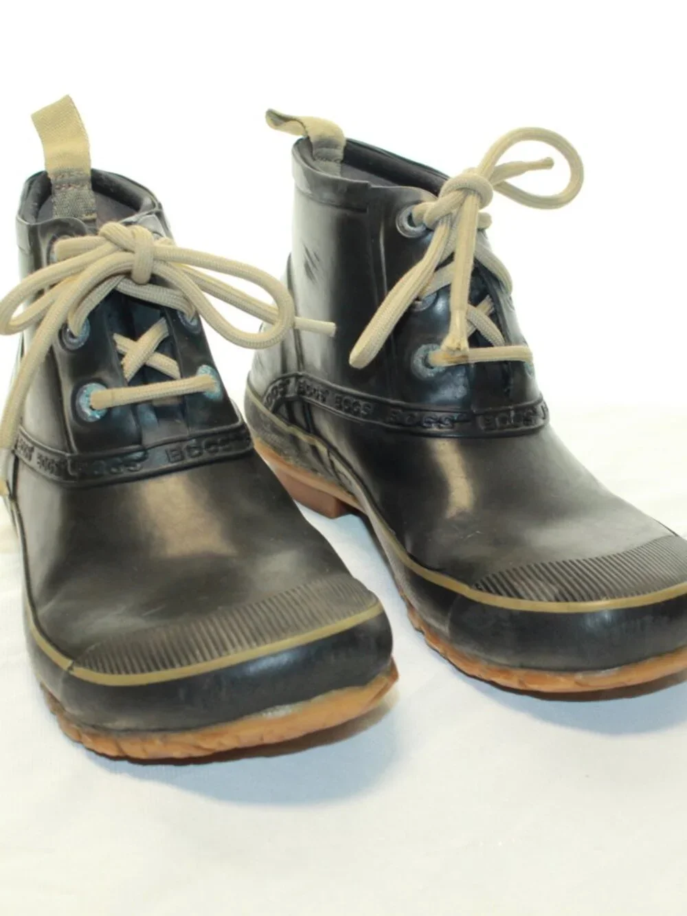 BOGS Size 9 Brown Charlot Waterproof Gum Rubber Lace Up Ankle Boots - 71025-001
